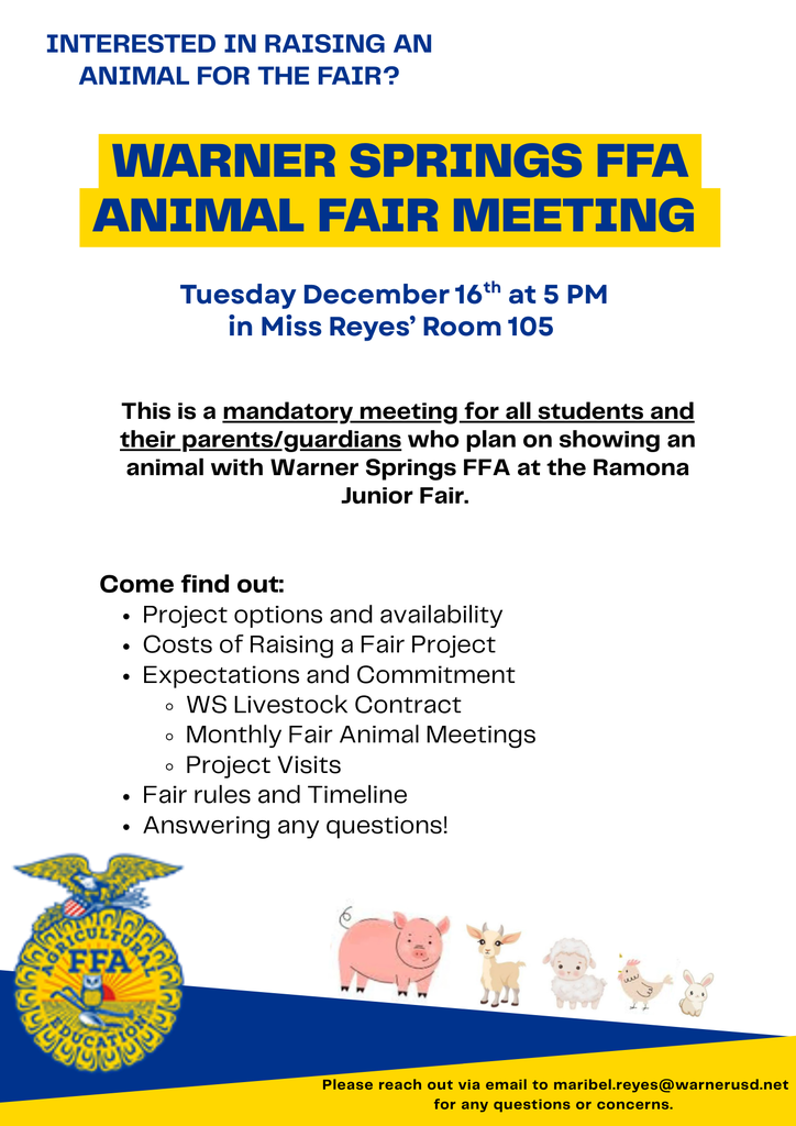 Poster showing information for the fair meeting held on December 16 at 5 pm