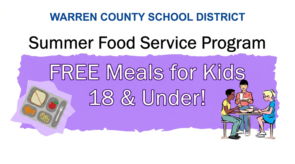 Summer Food Service Program image with meal tray and children eating