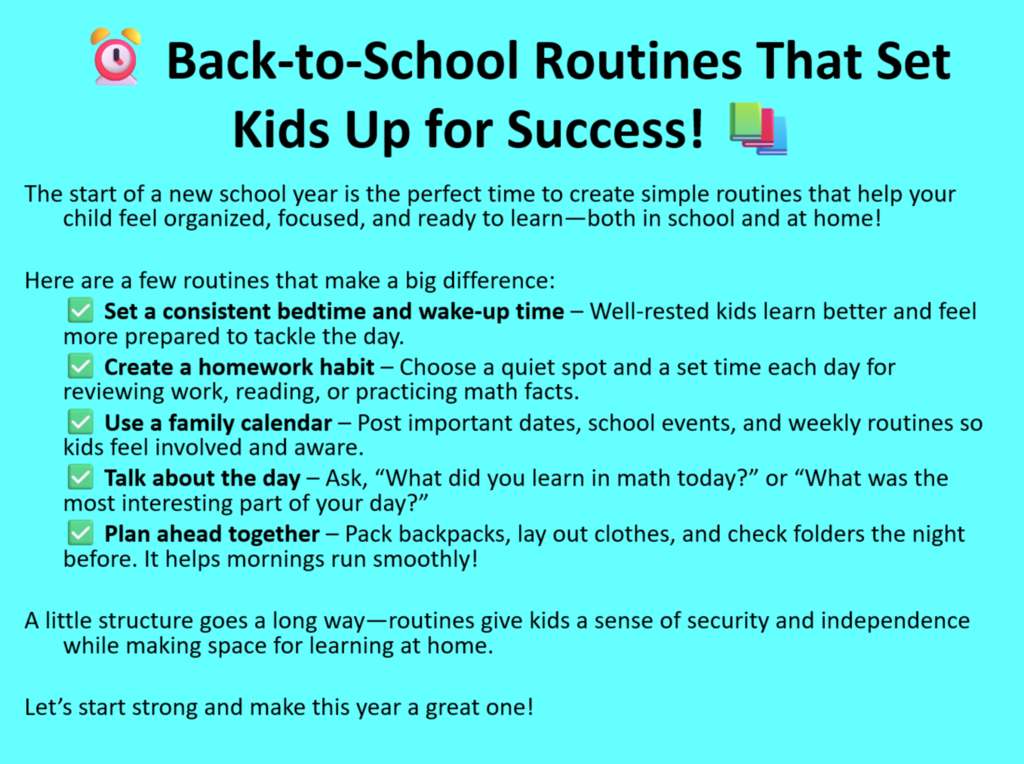 Back-to-School Routines