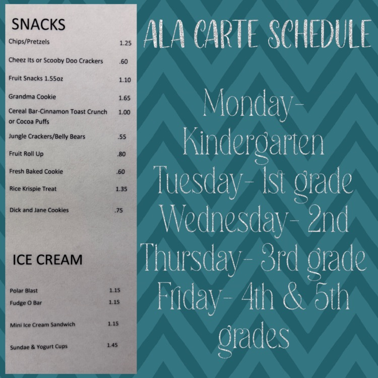 ala Carte schedule