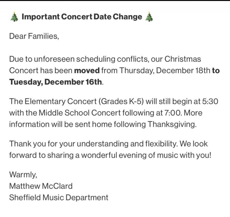 holiday concert change