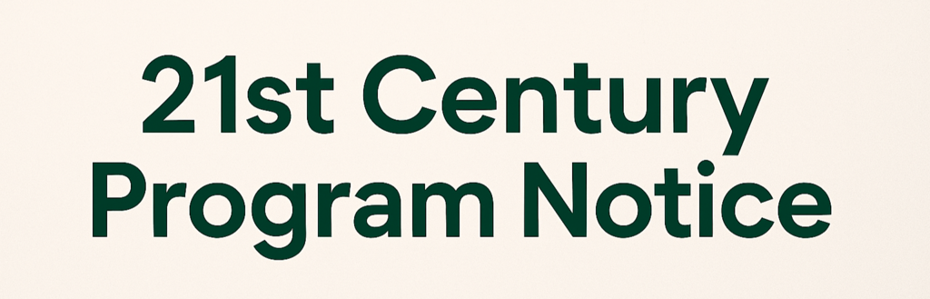 21st Century Program Notice - banner