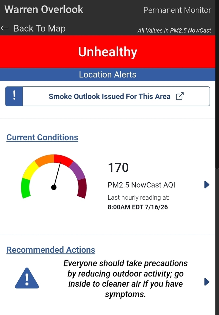 Smoke outlook warning