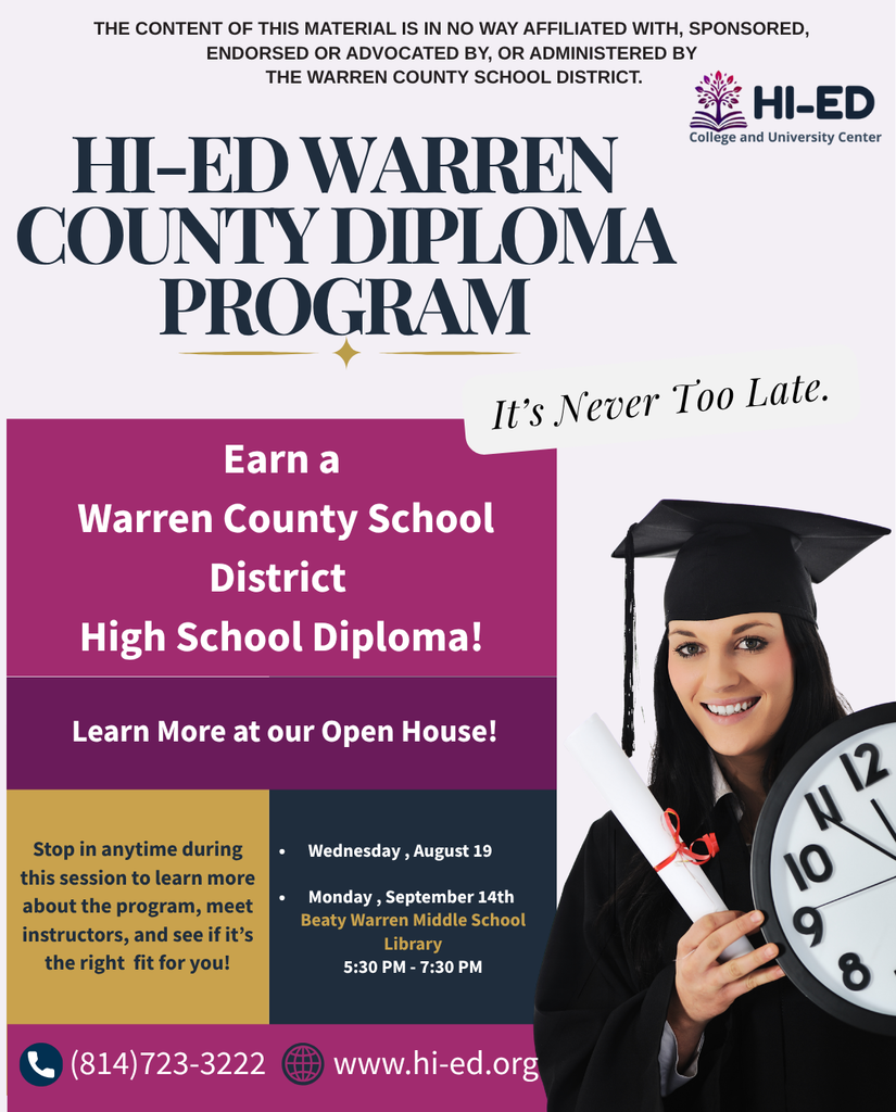 Hi-Ed Warren County Diploma Program.