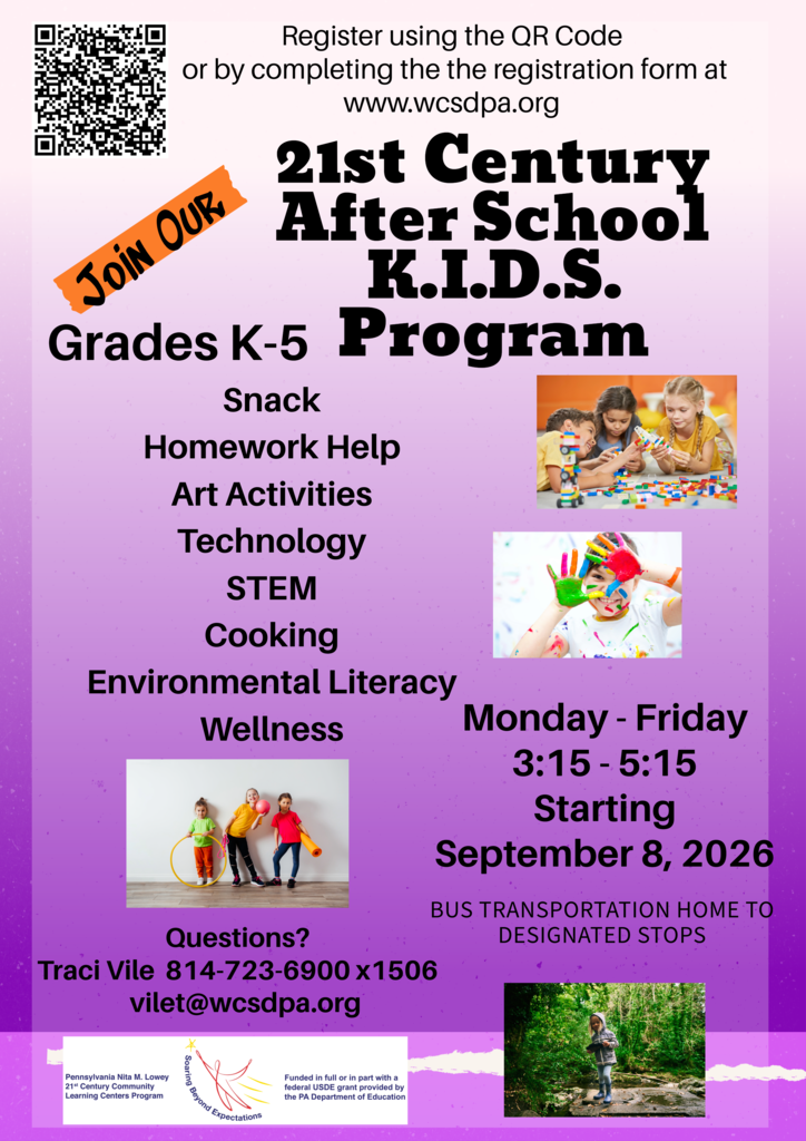 21st Century After School Program - Grades K-5, M-F 3:15-5:15 PM Starting Sept 8, 2026