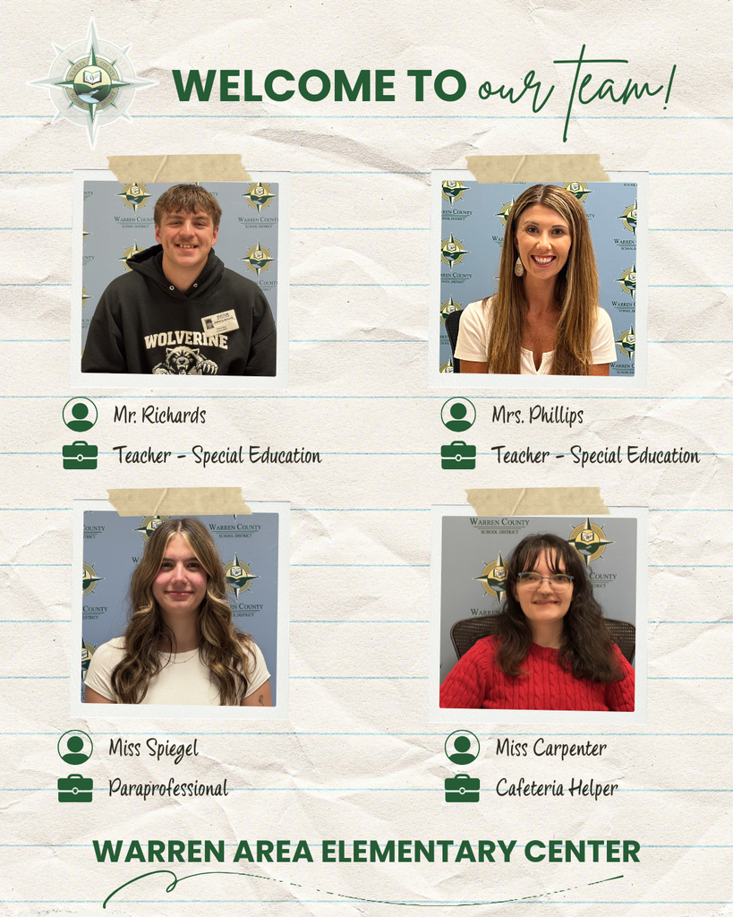 New staff at Warren Area Elementary Center