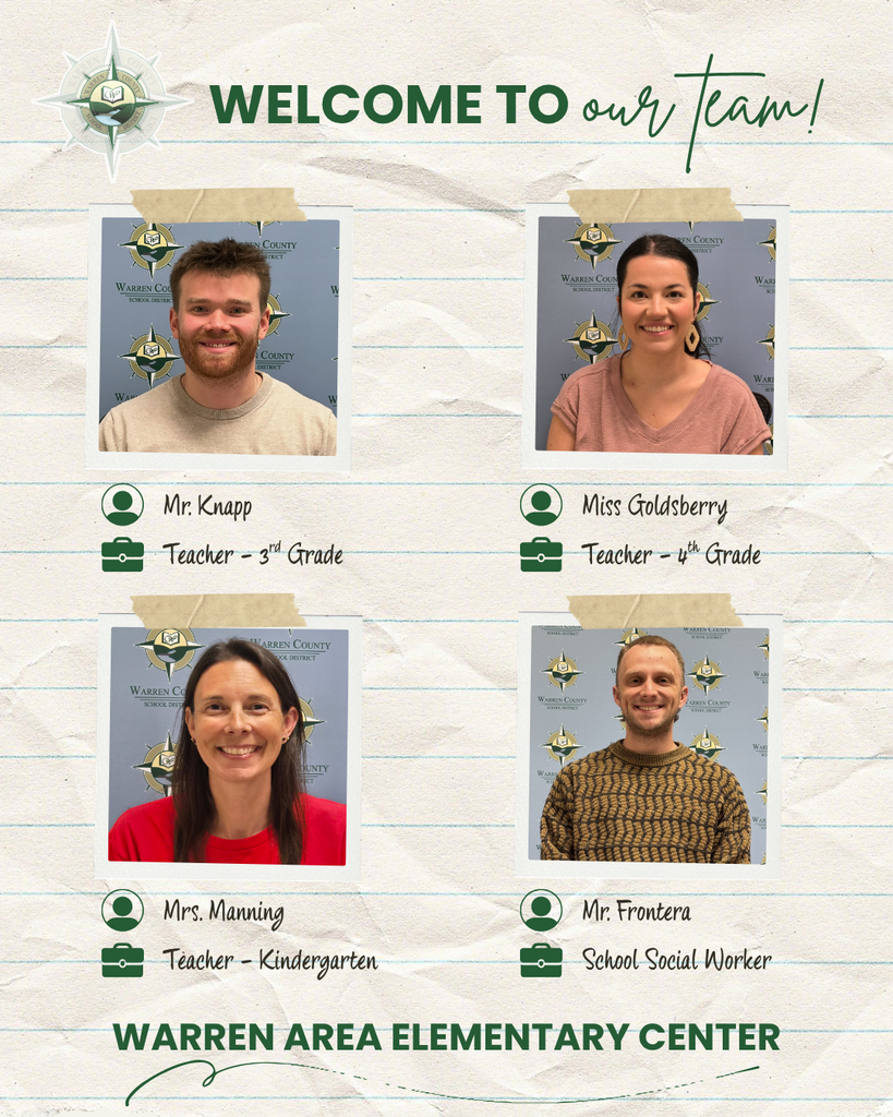 New professional staff at Warren Area Elementary Center