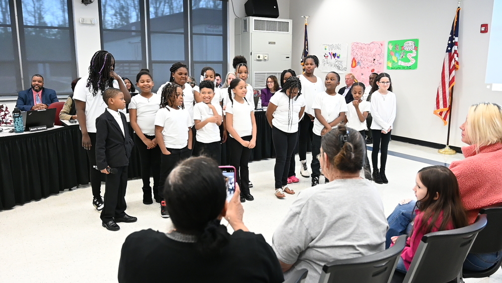 Mariam Boyd Elementary School Chorus at the Board of Education Meeting
