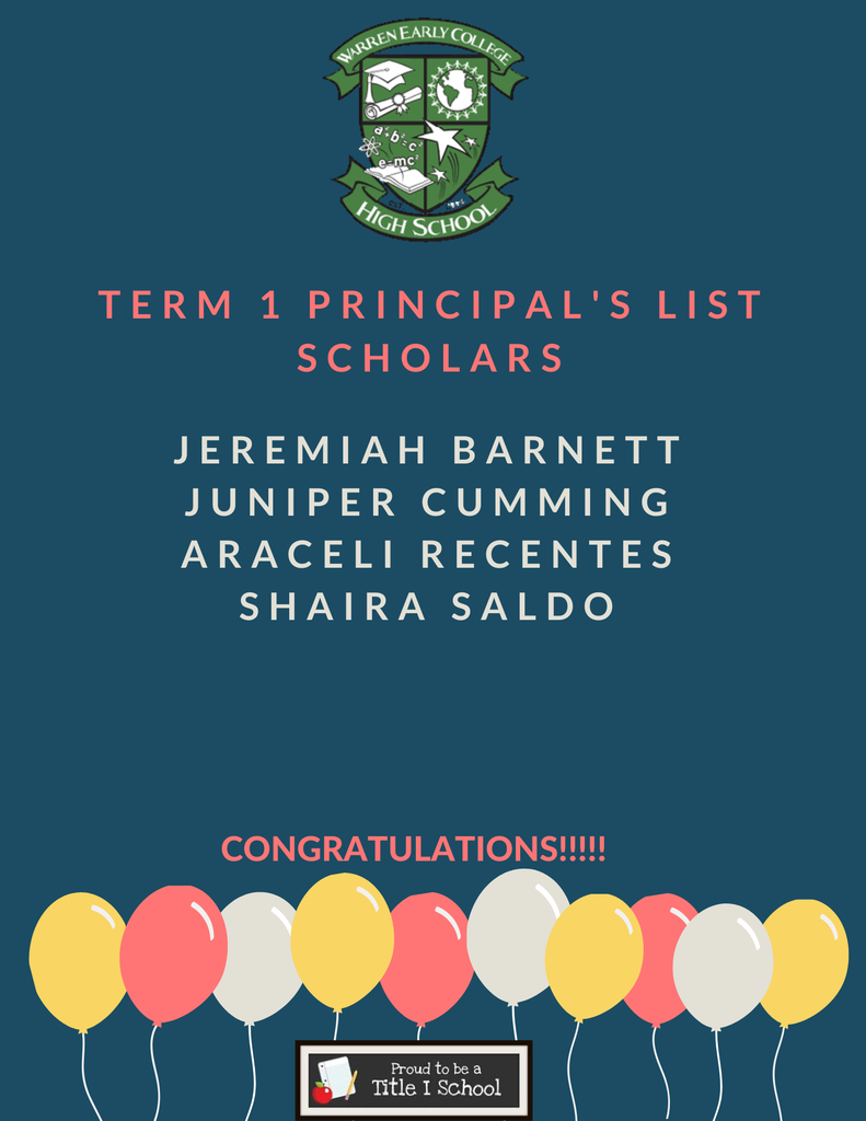 Term 1 Principal's List