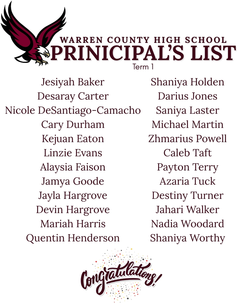WCHS Prinicipals List