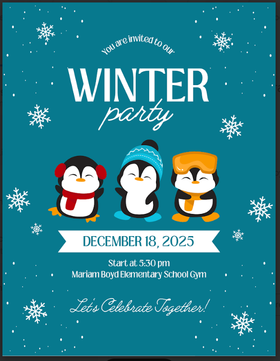 Winter Party Mariam Boyd Elementary School December 18 2025