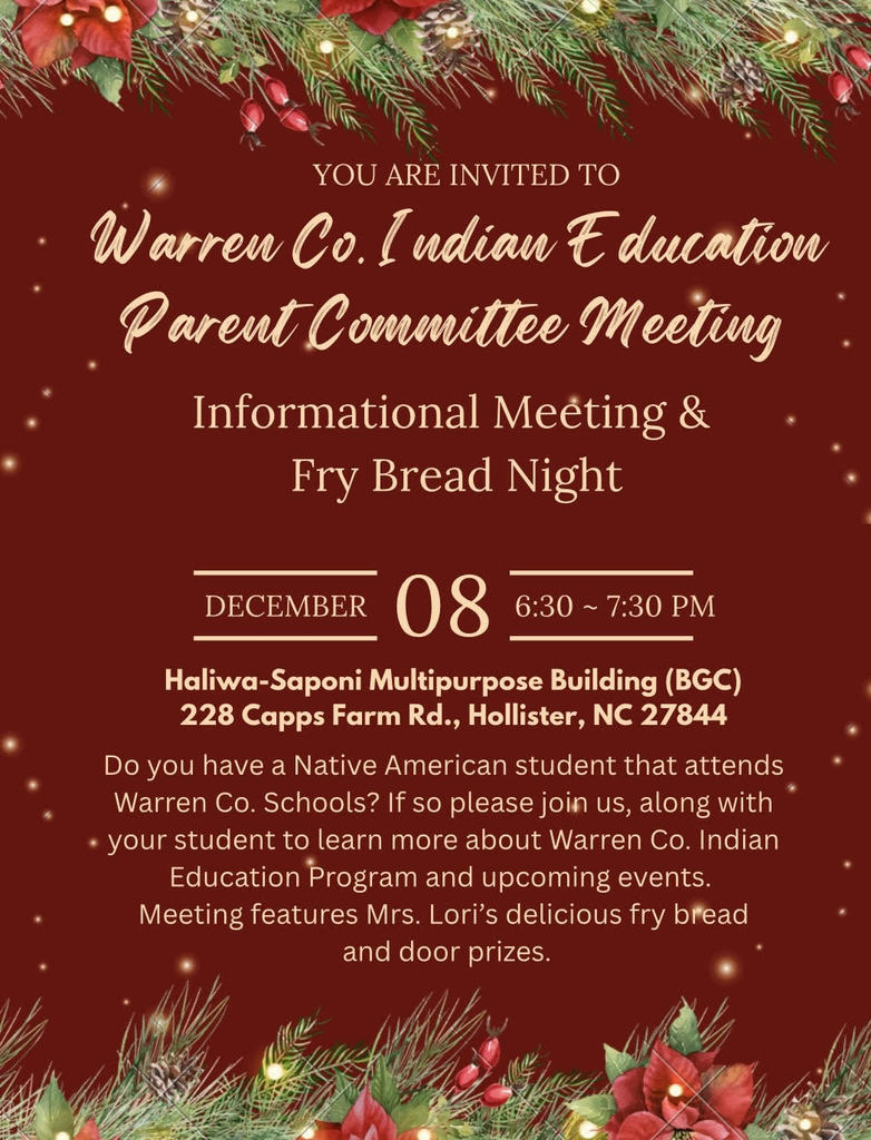 warren county schools indian education parent committee meeting december 8 2025