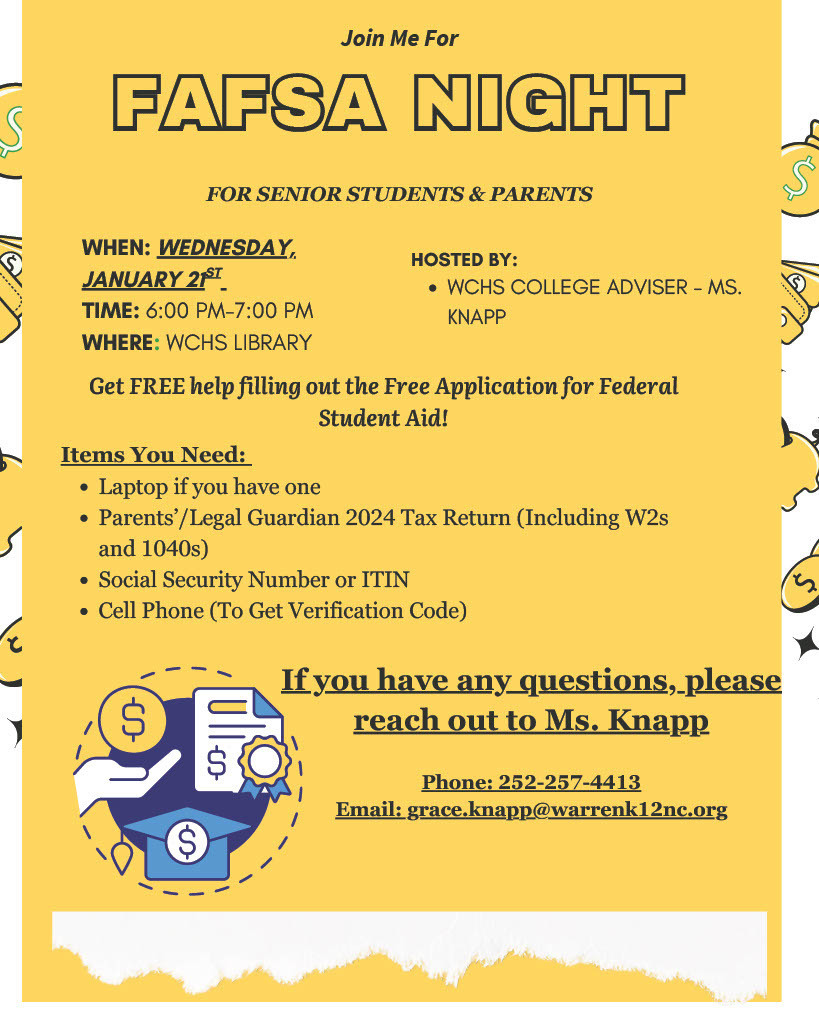 FAFSA Night Warren County High School January 21 2026