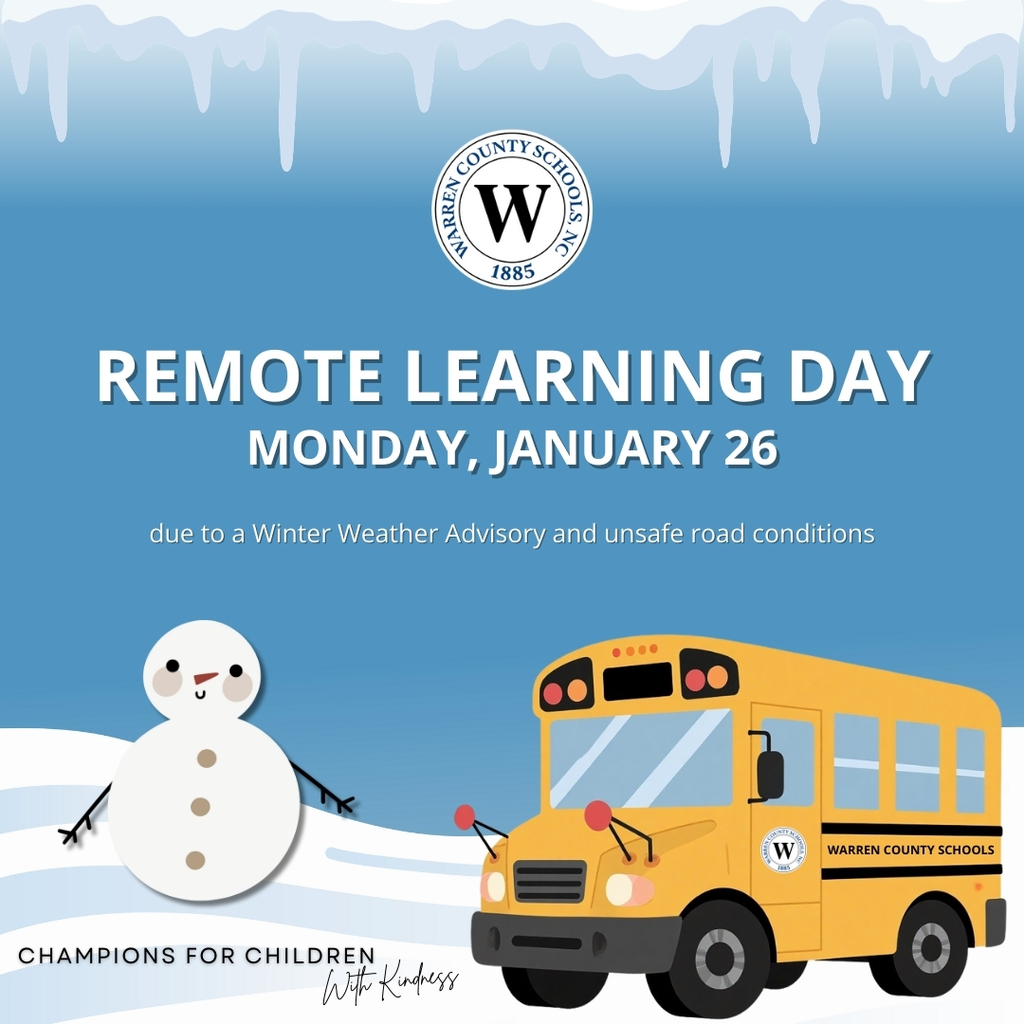 Remote Learning Day - January 26 2026 - Warren County Schools NC
