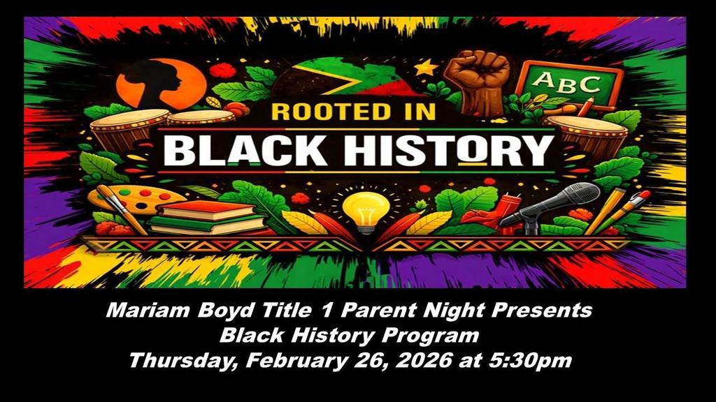 Title 1 Parent Night Black History 