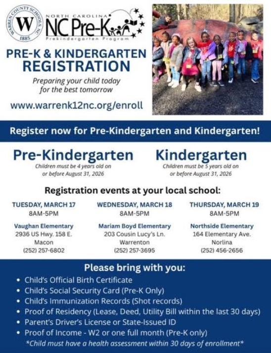 Pre-K and Kindergarten Registration