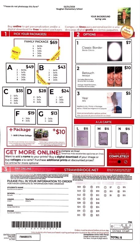 sTRAWBRIDGE PICTURE DAY FLYER