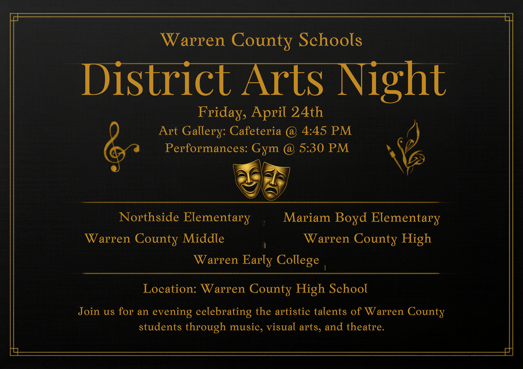 Warren County Schools District Arts Night April 24 2026