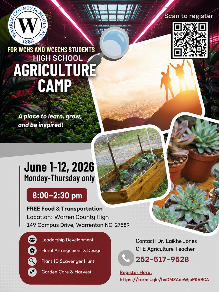 Agriculture Camp Warren County High School June 1 -12 2026