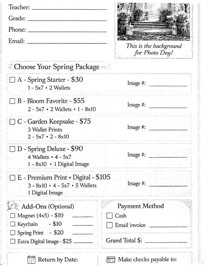 Picture Order Form