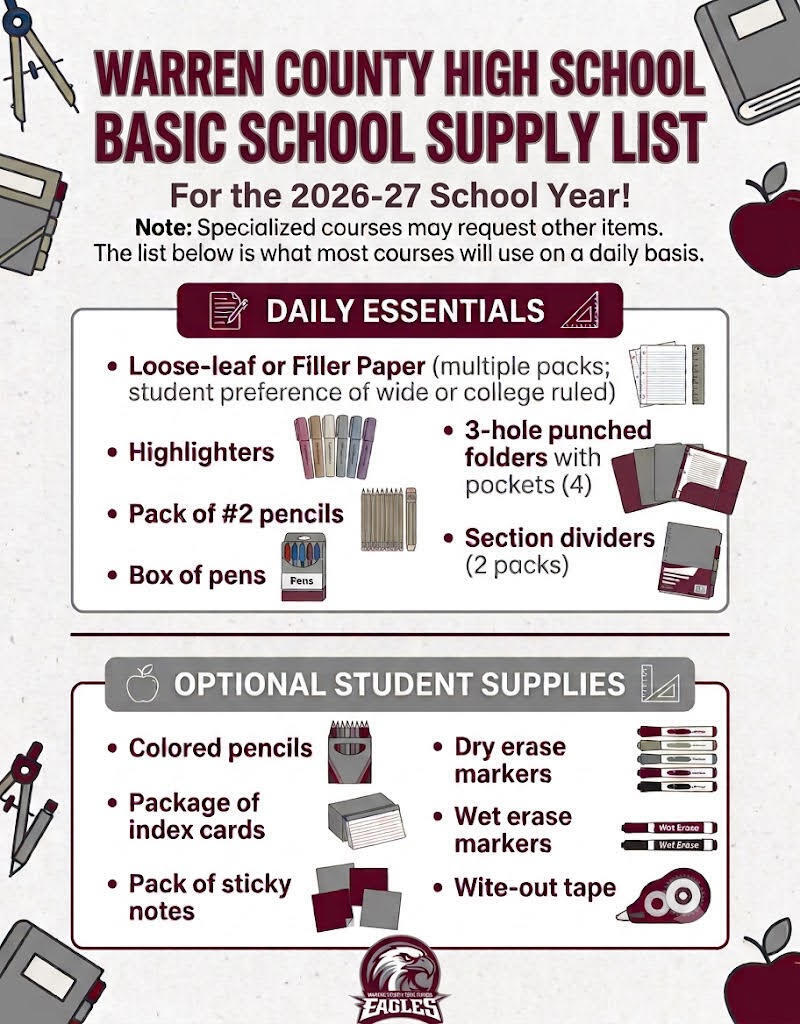 Warren County High School Supply List