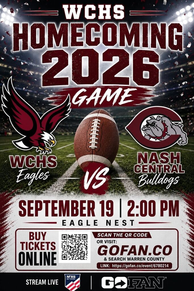 WCHS Homecoming Game vs Nash Central High September 19 2026