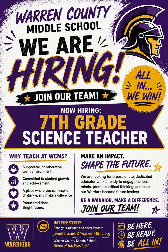 Now Hiring 7th Grade Science Teacher