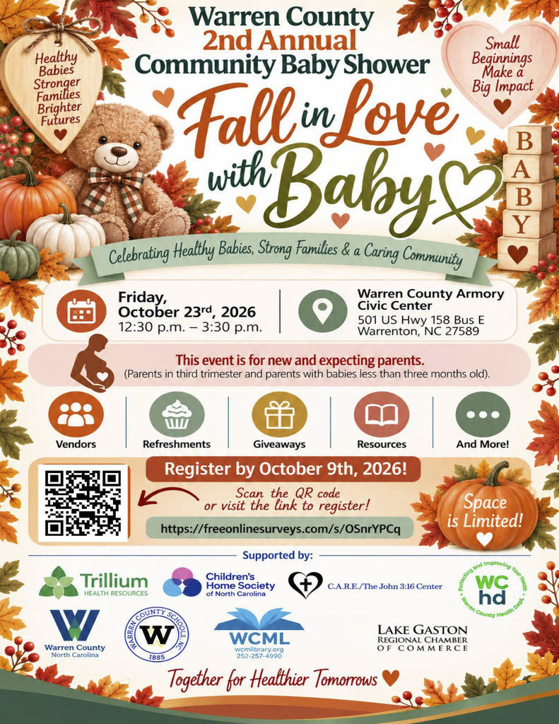 2nd Annual Community Baby Shower - Warren County NC - October 23 2026