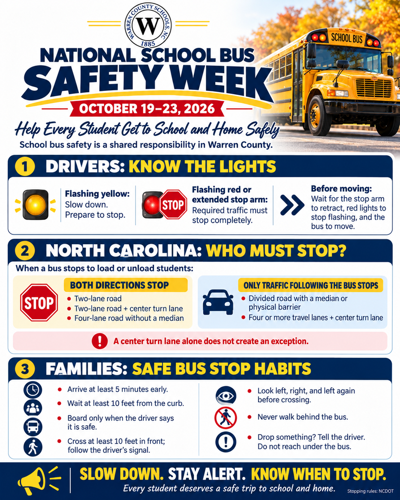 National School Bus Safety Week Warren County Schools NC