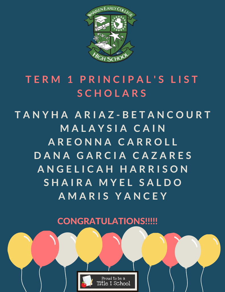 Term 1 Principal's List