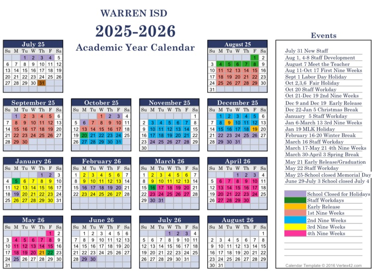 WISD calendar