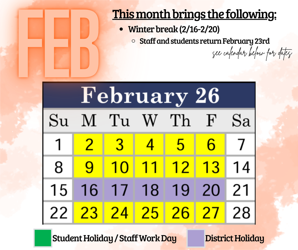 February 2026 District Calendar