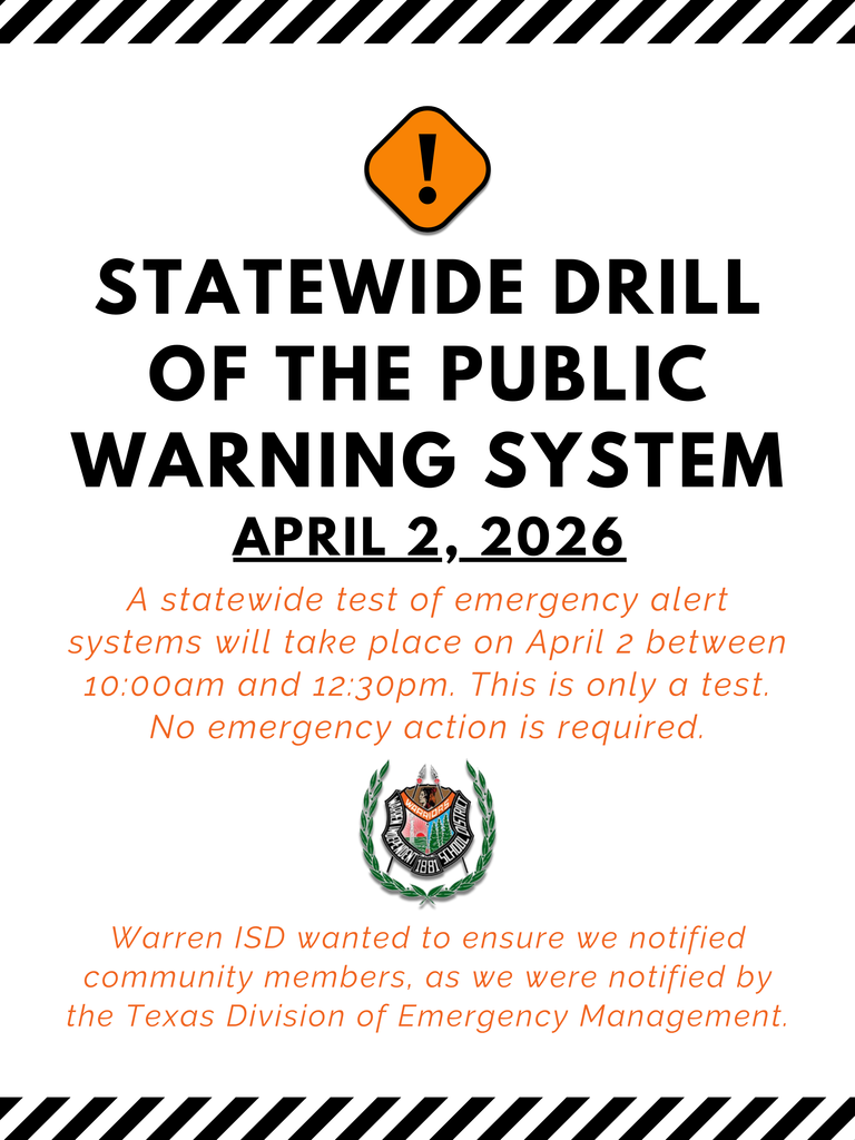 Statewide test of the Public Warning System 