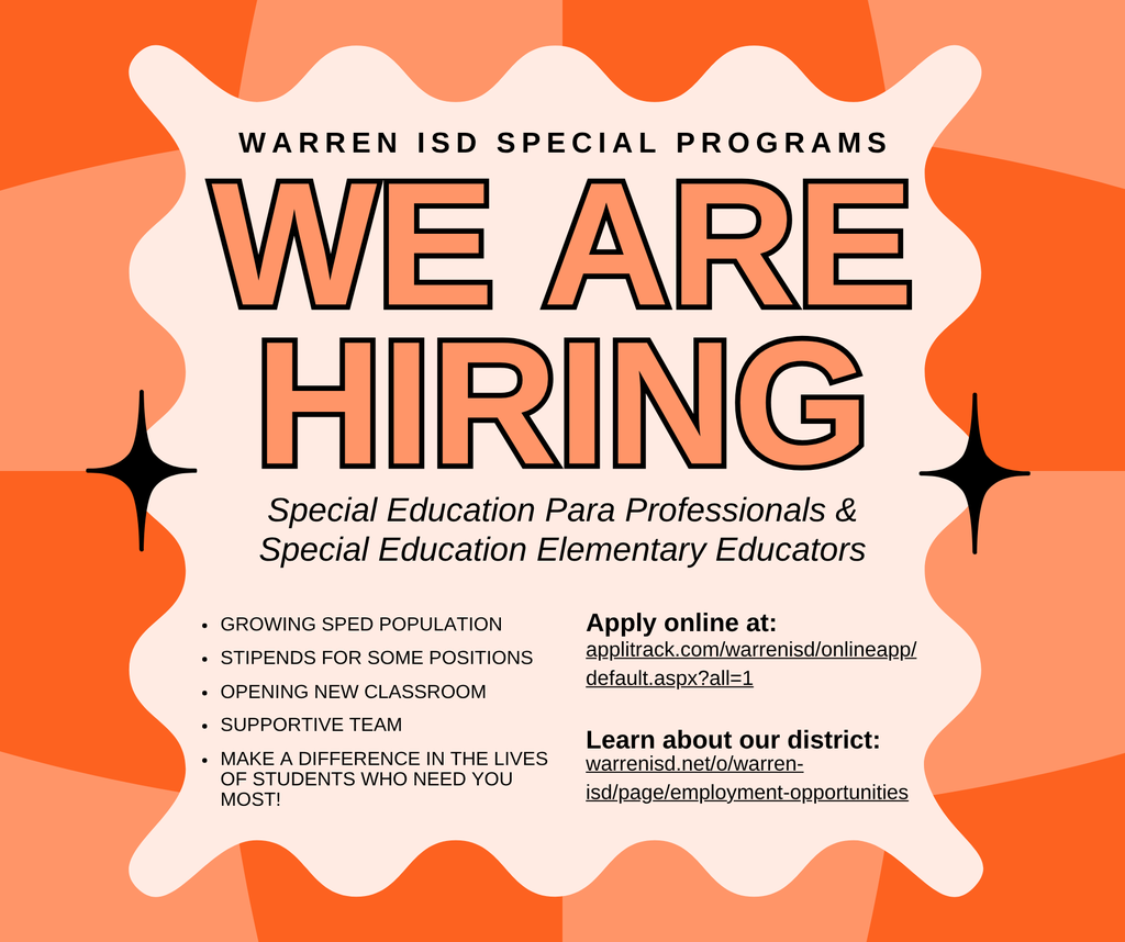 We are hiring in Special Education