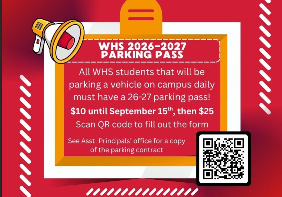 If you drive to school, you must get a parking sticker. $10 until Tuesday, Spetember 15, after that the price increases to $25. See Mrs. Chura in the AP office for assistance.