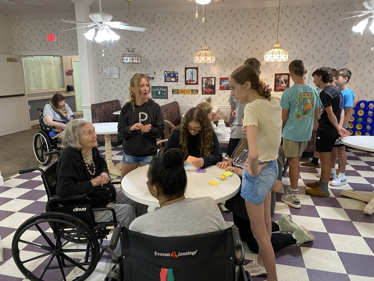 8th Grade Magic Me visited the Country Club Care Facility today!