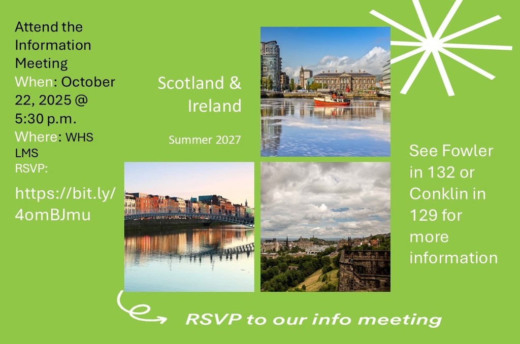 info meeting for ireland/scotland trip 