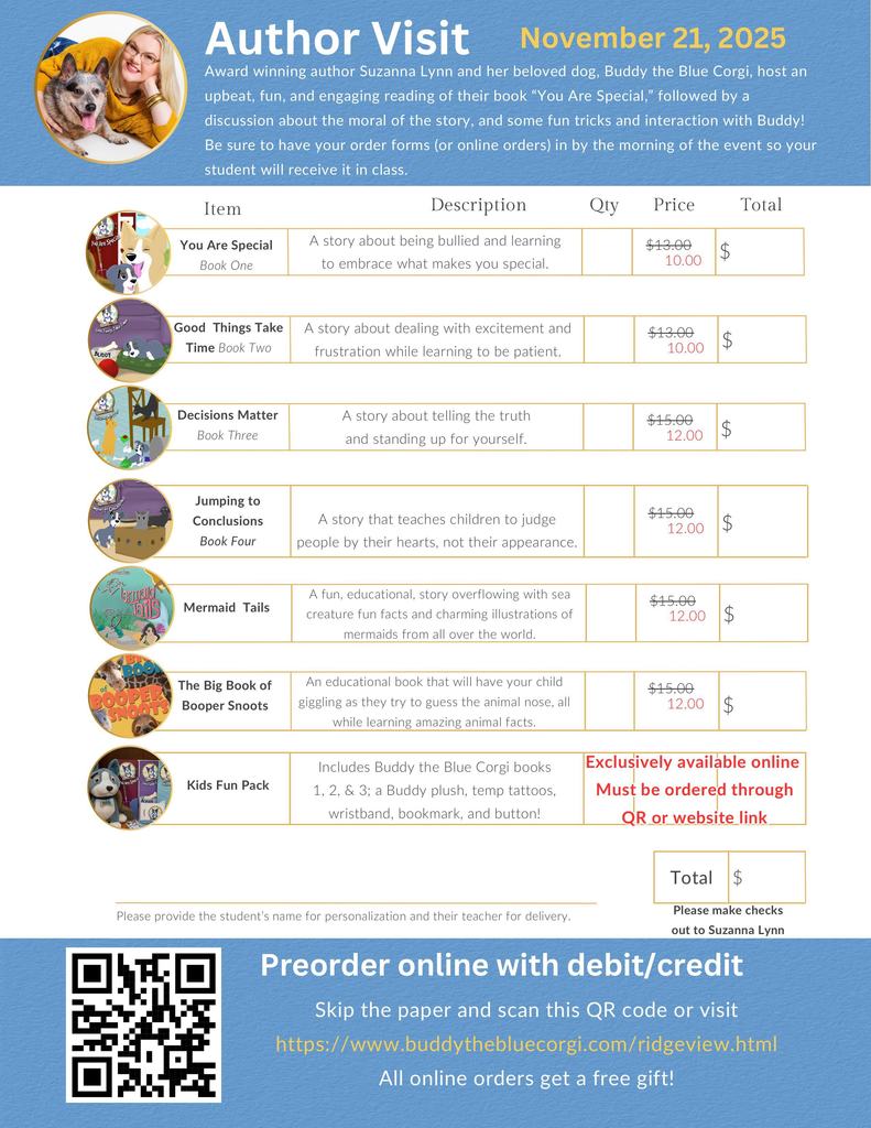 Author visit - order form