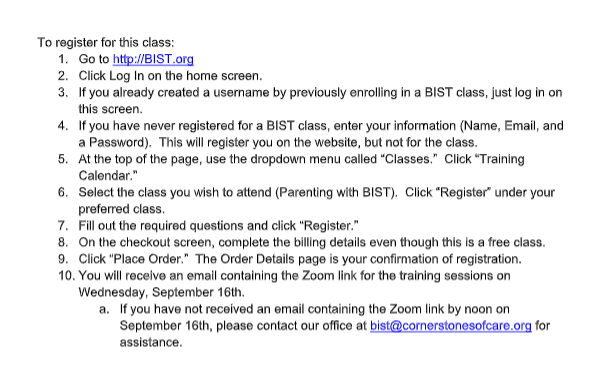 BIST Parent Letter