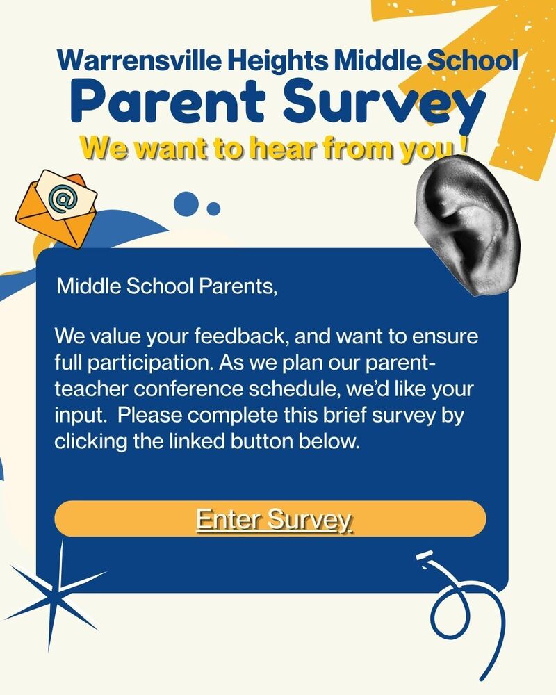 flyer image of survey for middle school parents