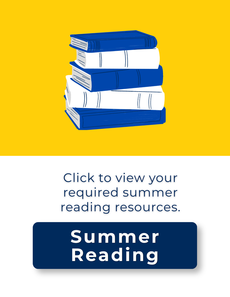 picture of books and summer reading button