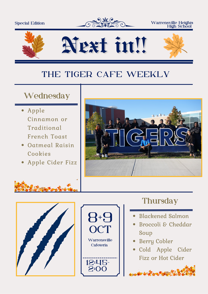 Tiger Cafe menu