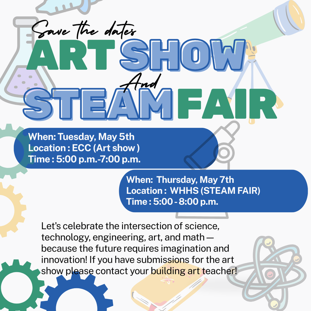 District Art Show flyer for May 5th at the Early Childhood Center in Warrensville Heights 