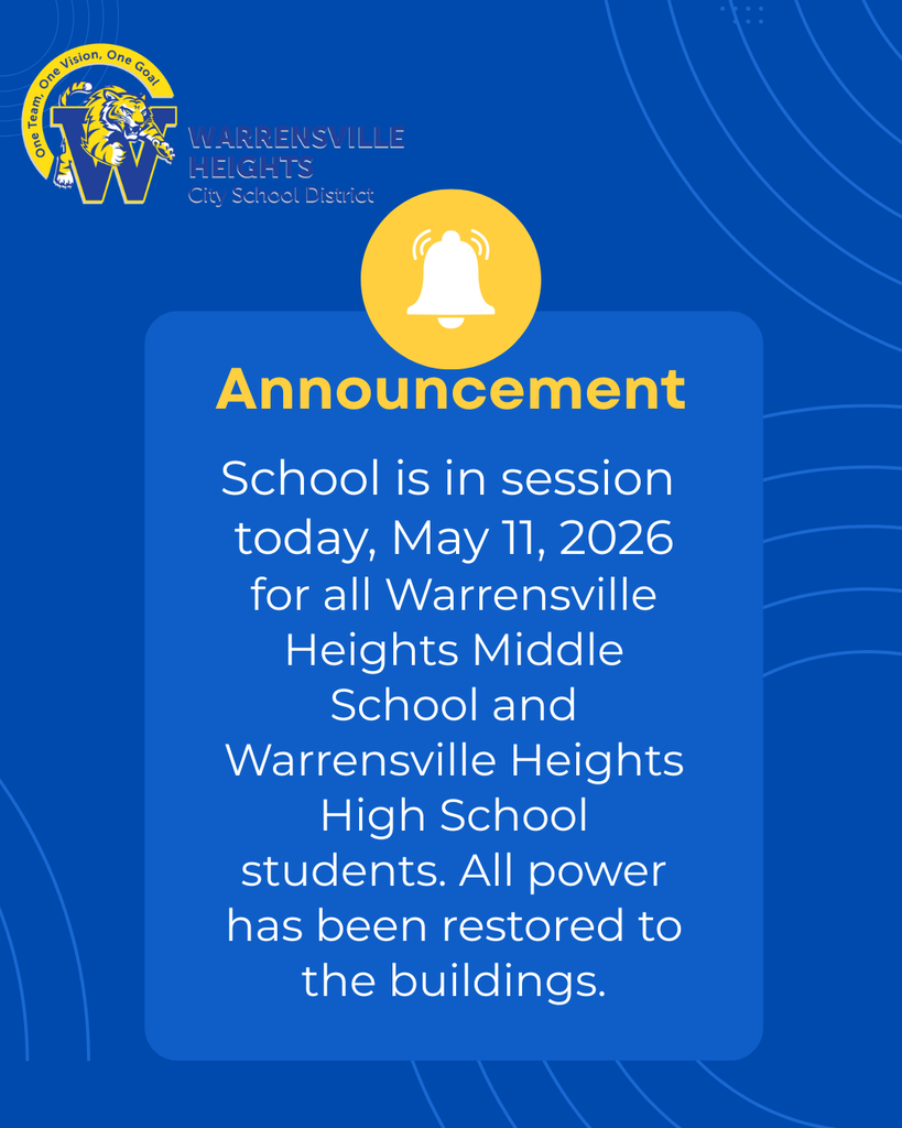 message to parents at middle school and high school noting that power has been restored to buildings and school is in session