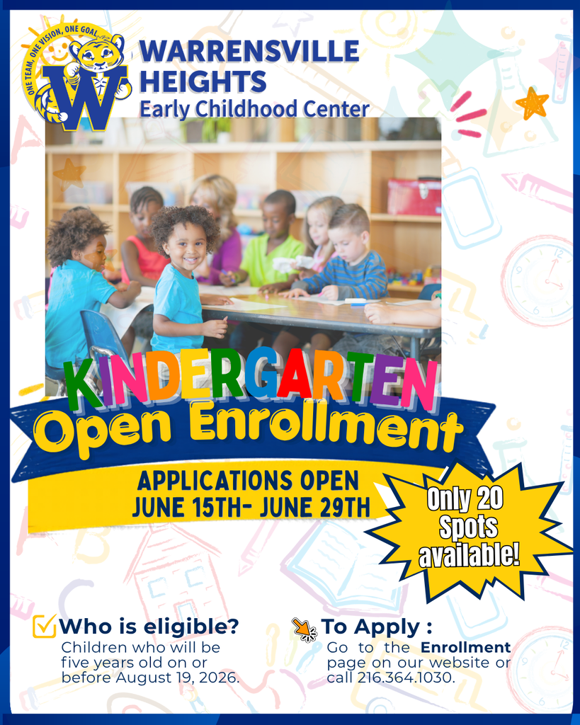 Open enrollment flyer for Kindergarten students