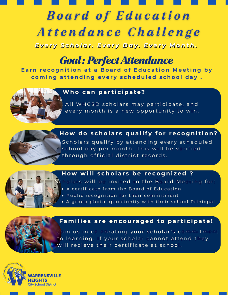 flyer for attendance incentive program at warrensville schools