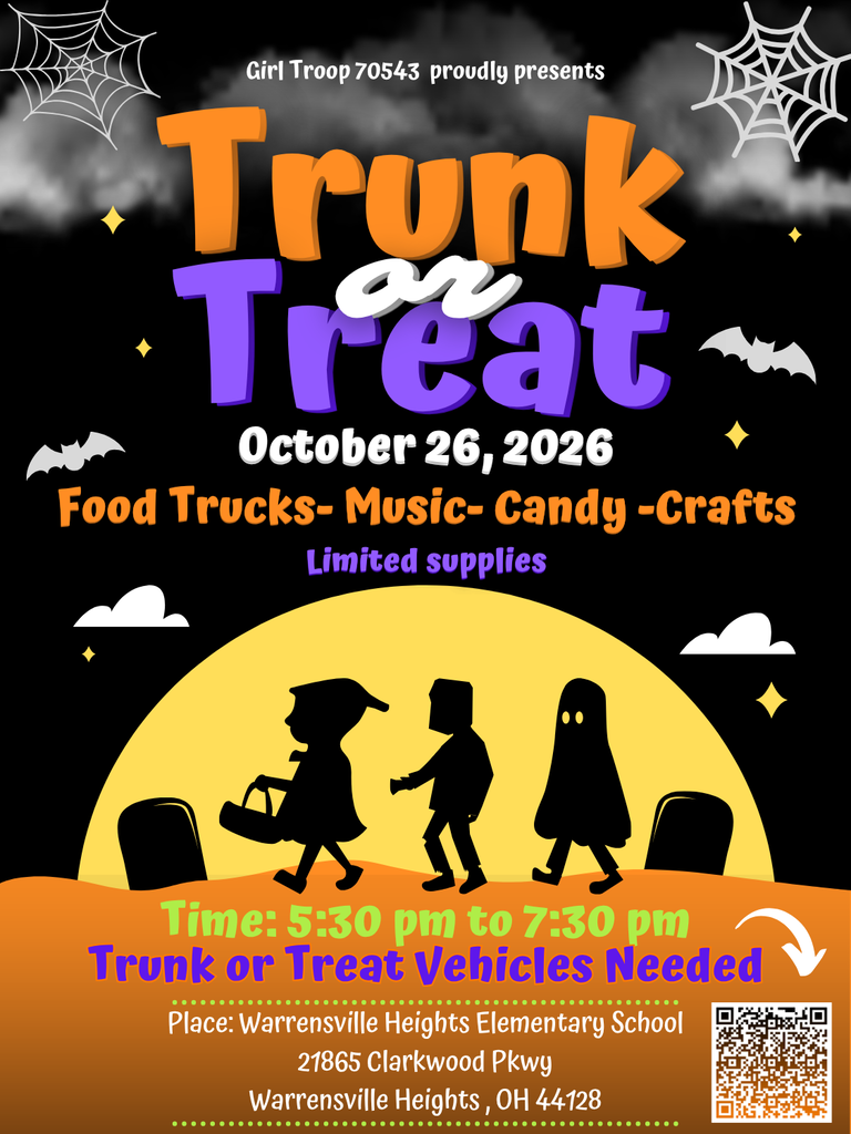 Warrensville Heights Elementary Trunk or Treat flyer