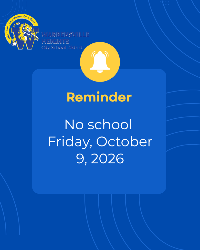 reminder that there is no school Friday October 9, 2026