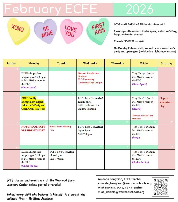 ECFE February 2026 Calendar!