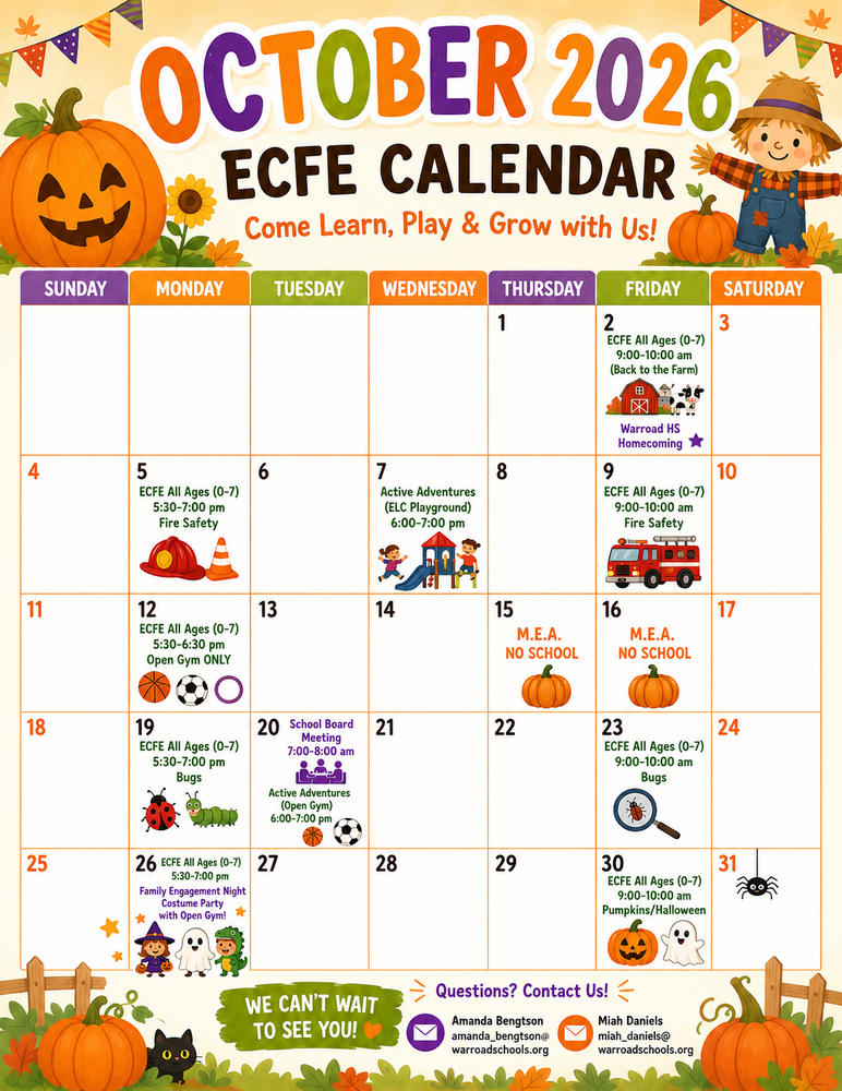 ECFE October Calendar!